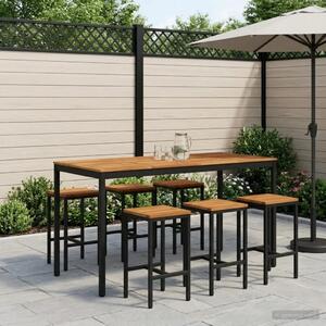 Stol za bar u vrtu NAARDEN Bijela i crna 180 x 88 5 x 105 cm - Bijela i crna 180 x 88 5 x 105 cm