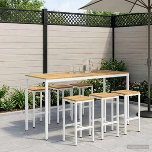 Stol za bar u vrtu NAARDEN Bijela 196 x 80 5 x 105 cm - Bijela 196 x 80 5 x 105 cm