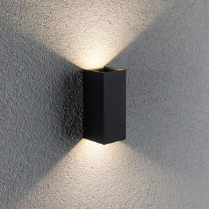 Paulmann Flame vanjska zidna svjetiljka s 2 žarulje 15,5 cm antracit, Crno, Metal, Zidni kvadrat