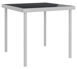 VidaXL Vrtni blagovaonski stol svjetlosivi 80x80x72 cm staklo i čelik