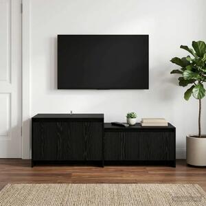 TV komoda 147 x 35 x 50 cm Crni hrast Prerađeno drvo - Crni hrast