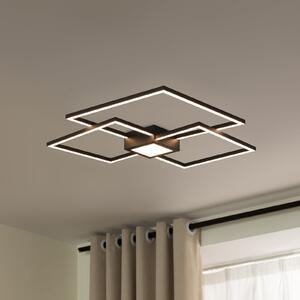 Lindby LED stropna svjetiljka Duetto, 65 cm, antracit, 38 W, aluminij, prigušiva, Crno, Dnevni boravak/blagovaonica, Metal