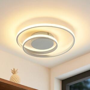 Lindby LED stropna svjetiljka Emisua, bijela, CCT, prigušiva, prigušiva, Bijela, Dnevni boravak/blagovaonica, Aluminij