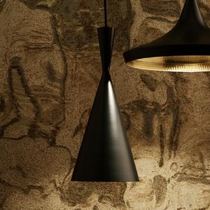 Tom Dixon Beat Tall LED visilica, crna, prigušiva, Crno, Dnevni boravak/blagovaonica, Metal