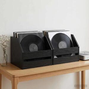 Kutija za vinilne albume 2 kom. Crni hrast 38 x 30 x 29 cm - Crni hrast 2