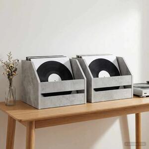 Kutija za vinilne albume 2 kom. Betonska siva 38 x 30 x 29 cm - Betonska siva 2