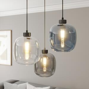 TK Lighting Viseće svjetlo Elio, staklo, plavo/prozirno/sivo, Ø 52 cm, 3 žarulje, prigušiva, Providna, Dnevni boravak/blagovaonica, Staklo