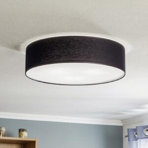 TK Lighting Rondo stropna svjetiljka, crna, Ø 50 cm, prigušiva, Crno, spavaća soba, Tkanina / tekstil