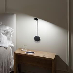 Vibia Pin 1680 LED zidna svjetiljka, 39 cm, crna, Crno, spavaća soba, Metal