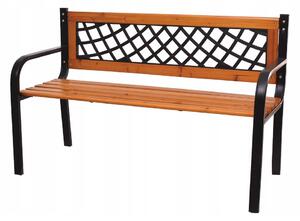 Drvena vrtna klupa s metalnim okvirom 118 x 60 x 85 cm