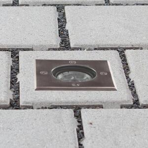 Lucande LED ugradna podna svjetiljka Ava, 12 cm x cm, IP67, Metalik, Metal, Četvrtasta ugradna svjetla