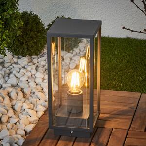 Lucande postolje svjetlo Annalea, 35 cm, antracit, IP54, prigušiva, Crno, Metal