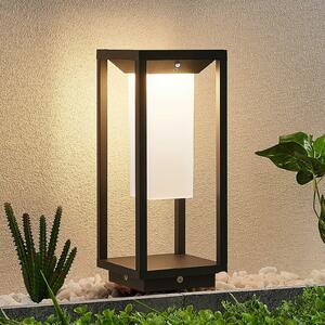 Lucande LED solarna svjetiljka Eliel, 34 cm, antracit, IP54, Crno, Staklo, Vanjska baza