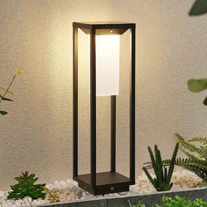 Lucande LED solarna lampa na postolju Eliel, visina 50 cm, crna, Crno, Metal, Vanjska baza