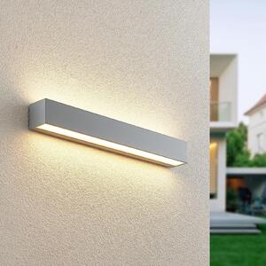 Lucande LED vanjska zidna svjetiljka Lengo 50cm srebrna gore/dolje 3000 K, Metalik, Aluminij