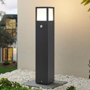 Lucande LED putna svjetiljka Dewari, detektor pokreta, 65 cm, IP54, Sivo, Aluminij