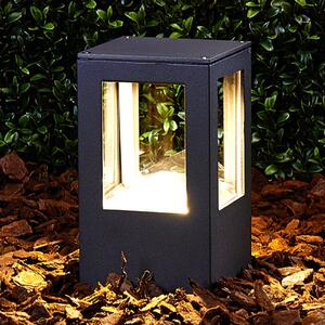 Lucande LED podno svjetlo Nicola, 20 cm, antracit, IP54, Crno, Aluminij