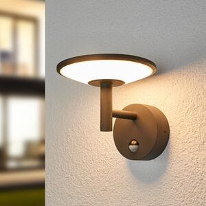 Lucande LED vanjska zidna svjetiljka Fenia, senzor, IP54, antracit, Crno, Aluminij