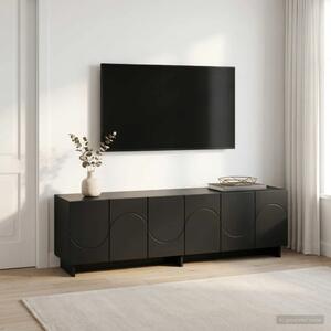TV stalak 140 x 34 5 x 40 cm Crna Konstruirano drvo - Crna 140 x 34 5 x 40 cm