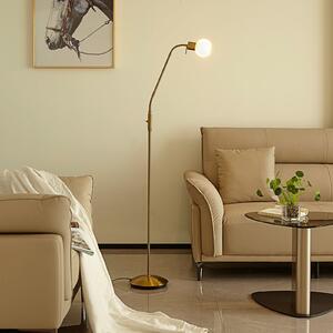 Lindby podna lampa Elaina, boja mesinga, 162cm, fleksibilna, E14, Zlato / mjed, Dnevni boravak/blagovaonica, Metal, Svjetlo za čitanje