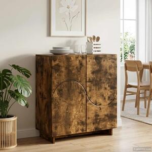 Komoda Dimljeni hrast 67 x 34 5 x 75 cm Konstruirano drvo - Dimljeni hrast