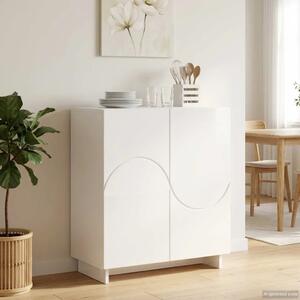 Komoda Bijela visokog sjaja 67 x 34 5 x 75 cm Konstruirano drvo - Bijela visokog sjaja
