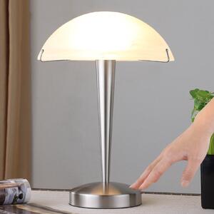 Lindby Stolna lampa Viola s prekidačem na dodir, mat nikal, Bijela, spavaća soba, Metal