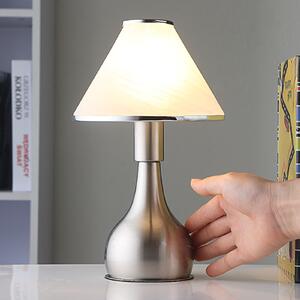 Lindby Ellen noćna lampa od stakla i metala, Bijela, spavaća soba, Metal