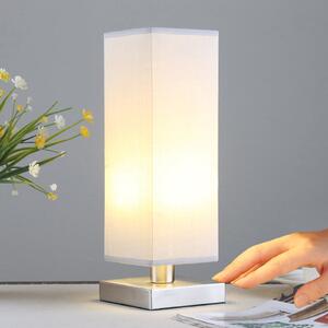 Lindby Julina - tekstilna noćna lampa u svijetlo sivoj boji, Sivo, spavaća soba, Tkanina / tekstil