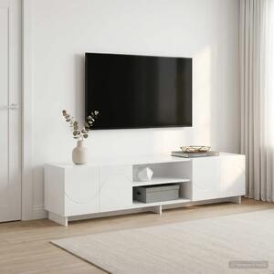 TV stalak 180 x 34 5 x 40 cm Bijela visokog sjaja - Bijela visokog sjaja 179.5 x 34.5 x 40 cm