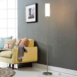 Lindby podna lampa Vinsta, visina 153 cm, bijela, staklo, metal, Bijela, Dnevni boravak/blagovaonica, Staklo