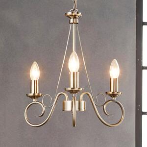 Lindby luster Marnia, 3 žarulje, Ø 40 cm, starinski mesing, E14, prigušiva, Bronca / stari mesing, Dnevni boravak/blagovaonica, Metal