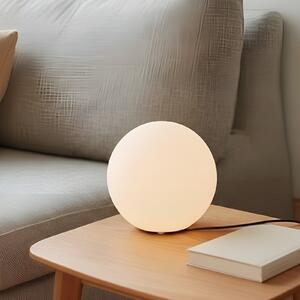 Lindby stolna lampa Marike, bijela, staklo, kugla, Ø 25 cm, E27, Bijela, Dnevni boravak/blagovaonica, Staklo, Stol ostalo