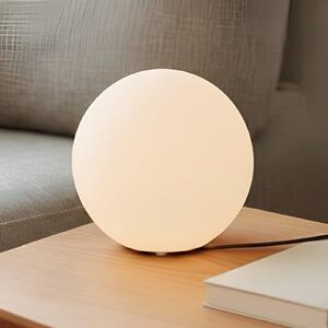 Lindby stolna lampa Marike, bijela, staklo, kugla, Ø 25 cm, E27, Bijela, Dnevni boravak/blagovaonica, Staklo, Stol ostalo