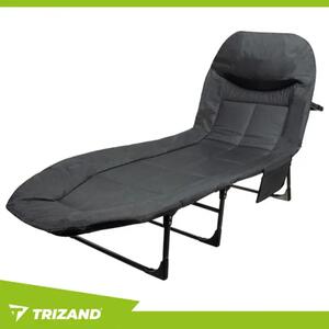 TRIZAND sklopivi kamp krevet s madracem i podesivim naslonom 200x65 cm