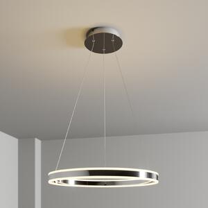 Lucande LED visilica Lyani, Ø 60 cm, krom, prigušiva, prigušiva, Metalik, Dnevni boravak/blagovaonica, Metal