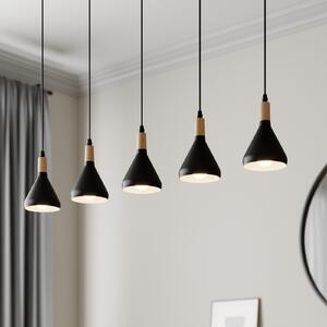 Lindby visilica Arina, 100 cm, crna, 5 lampica, prigušiva, Crno, Dnevni boravak/blagovaonica, Metal