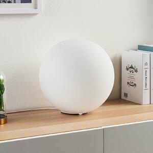 Lindby stolna lampa Rhona, bijela, opalno staklo, Ø 25 cm, E27, Bijela, Dnevni boravak/blagovaonica, Staklo, Metak