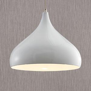 Lindby viseća lampa Ritana, bijela, metal, Ø 31 cm, E27, prigušiva, Bijela, Dnevni boravak/blagovaonica, Aluminij