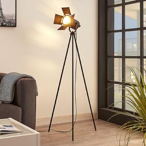 Lindby Devon tronožna podna lampa u crnoj boji, Crno, Dnevni boravak/blagovaonica, Metal