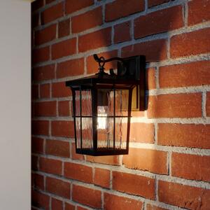 Lindby Vanjska zidna svjetiljka lampion Charmaine, zlatno smeđa, prigušiva, Smeđa / hrđa, Metal