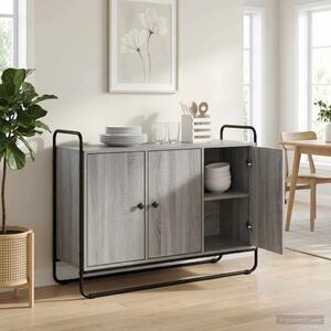 Komoda Siva Sonoma 102 x 35 x 75 cm Prerađeno drvo - Siva Sonoma 102 x 35 x 75 cm
