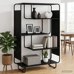 Visoka komoda Crni hrast 93 5 x 37 5 x 144 cm Prerađeno drvo - Crni hrast 93 5 x 37 5 x 144 cm