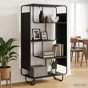 Visoka komoda Crni hrast 80 x 37.5 x 144 cm Prerađeno drvo - Crni hrast 80 x 37.5 x 144 cm