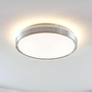 Lindby LED stropna svjetiljka Emelie, Ø 35 cm, boja aluminija, metal, Metalik, Dnevni boravak/blagovaonica, Metal