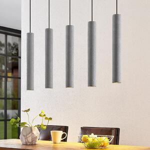 Lindby visilica Concretto, 100 cm, siva, 5 žarulja, beton, prigušiva, Sivo, Dnevni boravak/blagovaonica, Beton