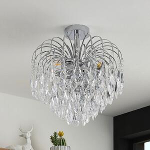 Lindby stropno svjetlo Silino, siva, metal, Ø 40cm, E14, prigušiva, Metalik, Dnevni boravak/blagovaonica, Metal