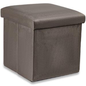 Smeđi sklopivi tabure CUBEXO VELVET M