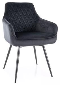 Blagovaonska stolica MARLO VELVET crna