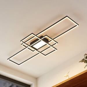Lindby LED stropna svjetiljka Caitlin, antracit, metal, 105cm, prigušiva, Crno, Dnevni boravak/blagovaonica, Metal